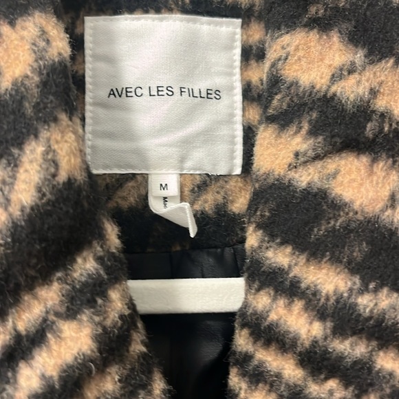 AVEC LES FILLES
BRUSHED FAUX WOOL PLAID COAT FOR WOMEN|NWT|SZ M - Picture 5 of 6